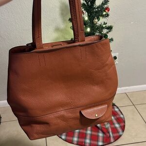 J. Crew Tan Leather Tote Bag